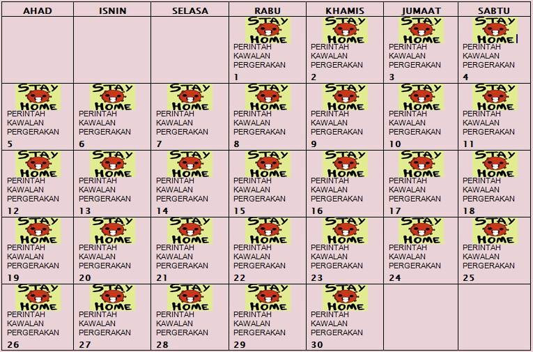 JADUAL AKTIVITI APRIL 2020