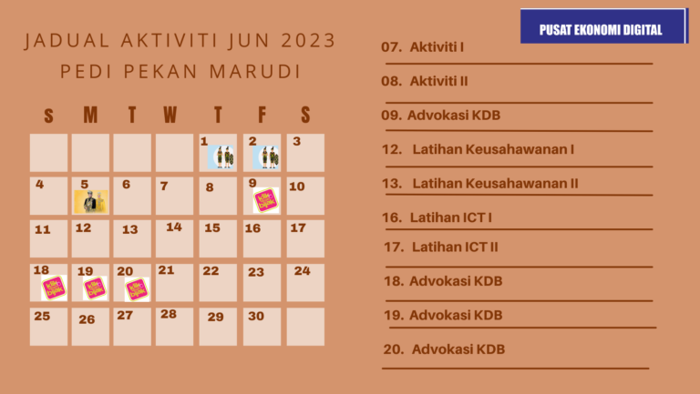 Jadual aktiviti jun 2023